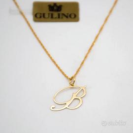 Collana oro giallo 18 kt 750 con iniziale B E.960