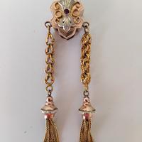 Saliscendi per catena borbonico rosa e giallo XIX