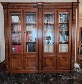 Libreria classica smontabile in noce massello