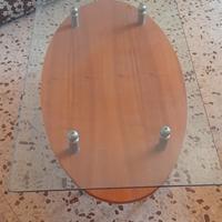 TAVOLINO CON RIPIANO IN CRISTALLO