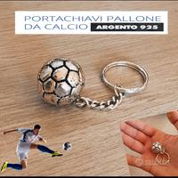 Portachiavi Pallone Calcio Gioiello Argento Charm