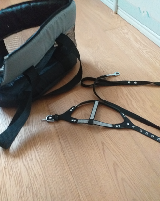 Pettorina,guinzaglio e borsa per cuccioli