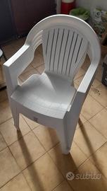 4 sedie in resina da esterno bianche