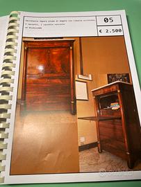 Secretaire impero di mogano con ribalta scrittoio,