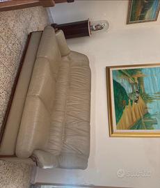 Divano con poltrone in pelle anni 80