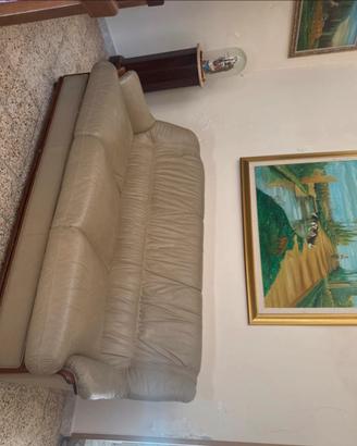 Divano con poltrone in pelle anni 80