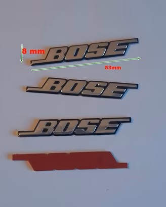 4 scritte Stemmi adesivi COMPATIBILI Bose Logo