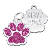 Medaglietta Personalizzabile Zampa Fuxsia