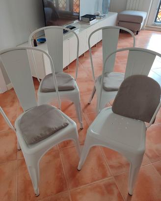 Sedie industrial con cuscini