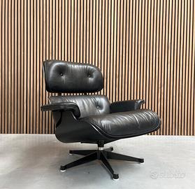 ALIVAR Poltrona Eames in pelle nera