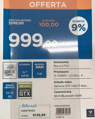 PC PORTATILE GAMING - HP PAVILLON 16"