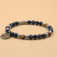 Bracciale uomo in pietre dure e acciaio 