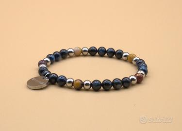 Bracciale uomo in pietre dure e acciaio 