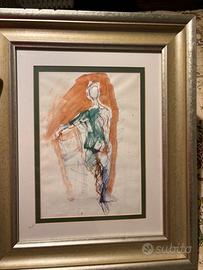 Quadro con autentica Ernesto Treccani tecnica mist