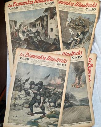 7 copertine "La Domenica Illustrata" anno 1916