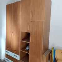 Armadio 6 ante con cassetti e vano a giorno