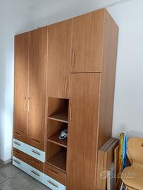 Armadio 6 ante con cassetti e vano a giorno