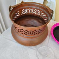 Vaso in rame traforato per centrotavola o piante