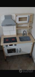 🍳 CUCINA GIOCATTOLO IN LEGNO EICHHORN + ACCESSORI