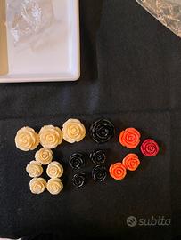 Lotto rose in resina per creazione gioielli