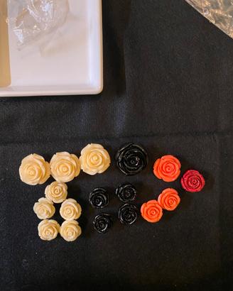 Lotto rose in resina per creazione gioielli