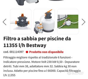 Filtro piscina Bestway più piscina