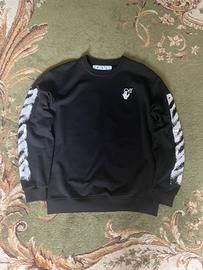 Felpa Off-White nera con grafiche bianche