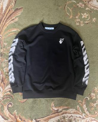 Felpa Off-White nera con grafiche bianche