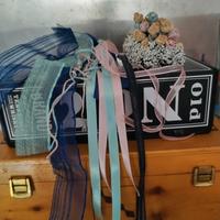 bomboniere tull nastrini fiori kit da viaggio