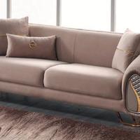 Divano 3 posti Chester velluto beige Mod.Roma