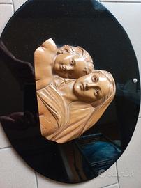 Icona madonna con bambino in legno G MASI