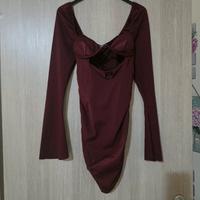 vestito corto bordeaux 
