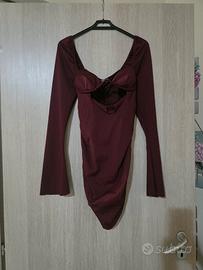 vestito corto bordeaux 