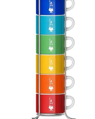 Sei Tazzine Impilabili, Multicolore, Porcellana