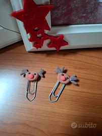 Graffette natalizie renna Rudolph fatte a mano 