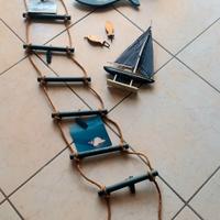 Set 6 pezzi di arredamento marino in legno