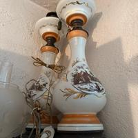 Lampade vintage ceramica e paralumi vetro satinato