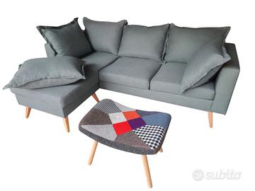 Divano ad Angolo Maisons du Monde con Pouf