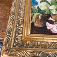 decoupage su tela con cornice in legno