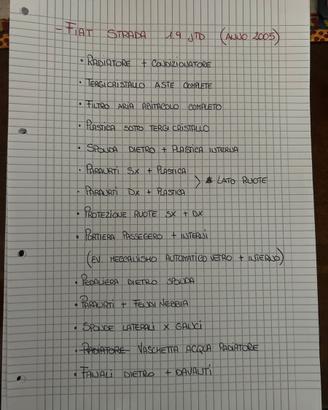 RICAMBI FIAT STRADA ANNO 2005