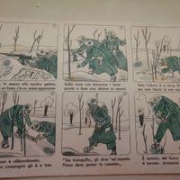 Cartolina Militare a Fumetti 1943 - Neve/Fronte Or