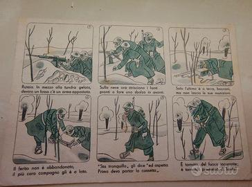 Cartolina Militare a Fumetti 1943 - Neve/Fronte Or