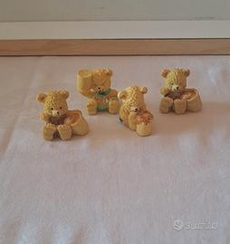 4 orsacchiotti in resina