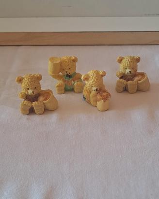 4 orsacchiotti in resina