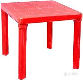 Tavolino bambini in plastica 50x50x40h - Rosso - Tutto per i bambini In  vendita a Varese