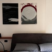 2 quadri dipinti a mano tela su acrlico