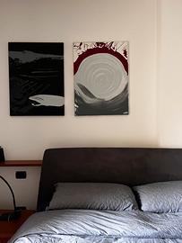 2 quadri dipinti a mano tela su acrlico