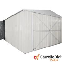 Box acciaio garage auto lamiera 360x600 bianco