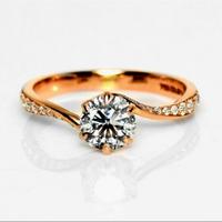 anello oro rosa 18kt con diamanti naturali 