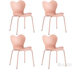 Sedie impilabili rosa
